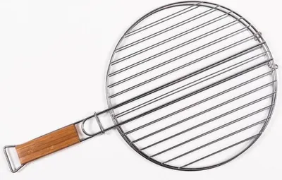 Image de Grille Double à manche bois en acier chromé
