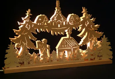 Produktbild von Original Erzgebirgischer Marken Schwibbogen Lichterbogen 50 x 31 cm S50-B_106