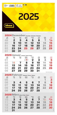 Obrázok produktu pre Idena 4-mesačný kalendár 2025 300x600mm