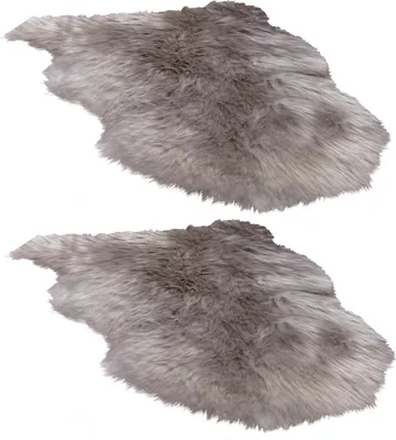 Produktbild von Schaffelle - 90 x 55 cm - Grau - Echtfell - 2er Set