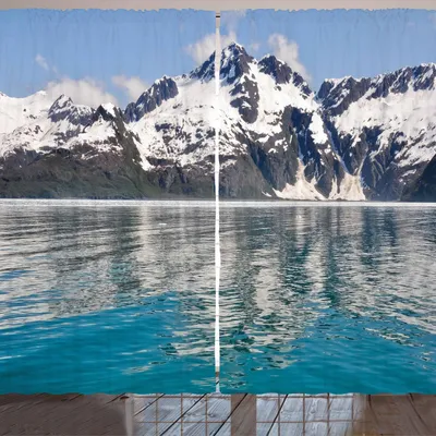 Immagine prodotto di ARANDE Tenda Alaska, Aialik Bay Kenai Fjords Paesaggio artico Idillio nordamericano, 280 x 175 cm, verde azzurro cielo
