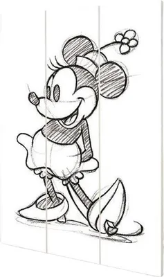 Produktbild von Disney - Skizze-Holzdruck, "Minnie Mouse" CD2229 (Einheitsgröße) (Schwarz/Weiß)