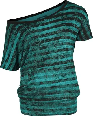 Produktbild von RED by EMP Damen grünes T-Shirt mit Allover-Print und U-Boot-Ausschnitt L