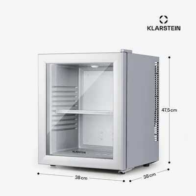Obrázek produktu pro KlarsteinBrooklyn 23, mini lednice, 23 l, , skleněné dveře, LED, police, stříbrná