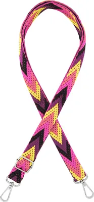 Immagine prodotto di axy borse tracolla 2 cm di larghezza tracolla regolabile per borsa cambio tracolla tracolla modello zig-zag, colore:rosa-giallo-viola