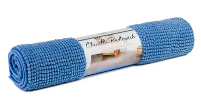 Produktbild von GÖZZE Chenille Badteppich superweicher saugfähiger rutschfester Mikrofaser-Badvorleger Fjord Petrol 60 x 100 cm