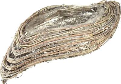 Produktbild von Pflanzschiffchen Rattan Weiß Naturdeko 45x16cm