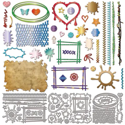 Metall-Stanzformen Set 39tlg. für Scrapbooking & Karten