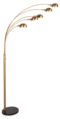 Image de Mexlite - lampadaire - Pentra - bronze - marbre métal - lampe arquée - E14 - 4855BR
