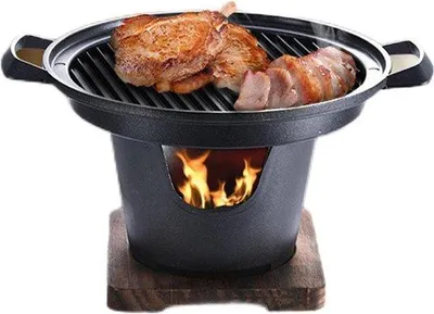 Zdjęcie produktu dla Mały grill na węgiel drzewny dla jednej osoby, przenośny, bezdymny