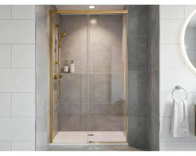 Imagen del producto de PUERTA DE DUCHA LUXOR GOLD MATT, 1100 mm, vidrio transparente