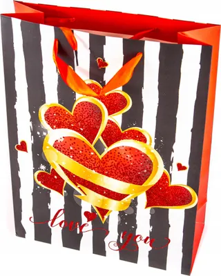 Zdjęcie produktu dla TOREBKA PREZENTOWA WALENTYNKI 30x39cm Różne Kolory