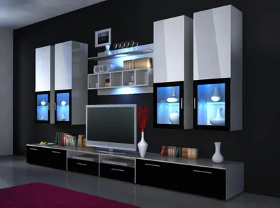 Image de Mur D'armoire Mural Brillant "Choix De Couleur" Éclairage Led Étagère Nouveau