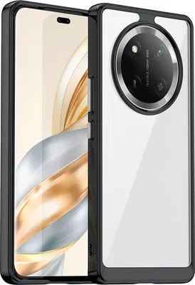 Image de Etui pour Honor Magic7 Lite transparent, antichoc étui de protection en silicone TPU noir