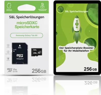 Produktbild von microSD Speicherkarte S&L für Samsung Galaxy Tab A9 - Speicherkapazität: 256 GB