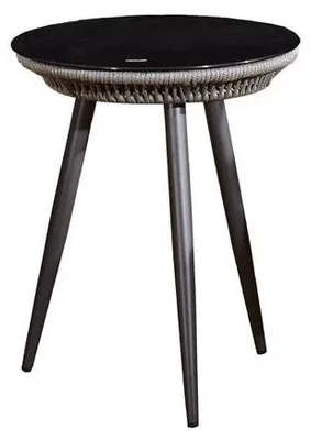 Produktbild von BREVE | Beistelltisch - Rund - Grau - Aluminium - Glasplatte - Modernes Design