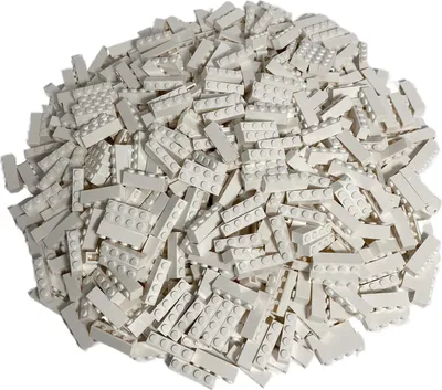 A pile of white LEGO bricks.