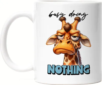 Produktbild von Busy doing nothing Tasse Weiß lustiger Spruch Busy Doing Nothing Giraffe
