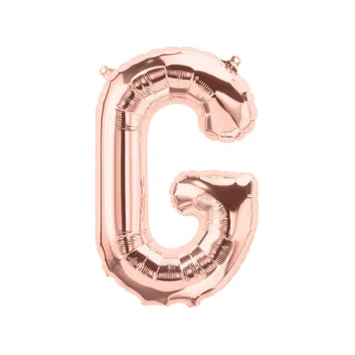 Immagine prodotto di Palloncino in foil lettera A, oro rosa, 40 cm circa, da riempire con aria compressa
