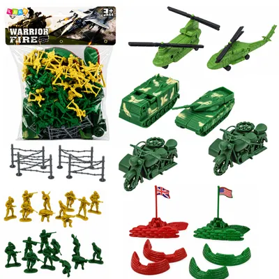 Produktbild von Militär-Set Soldaten Figuren Militärfahrzeuge Kartenzubehör 121-tlg.
