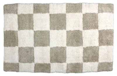 Imagen del producto de Alfombrilla de baño Kersten CHECKER, color taupe crema | 50x80 cm