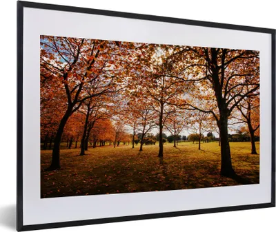 Produktbild von MuchoWow® Gerahmtes Poster Herbst - Herbstblätter - Natur 60x40 cm - Poster mit Schwarzem Bilderrahmen Wandposter Rahmen Foto Bilder - Schlafzimmer - Plakat in Rahmen - Drucken