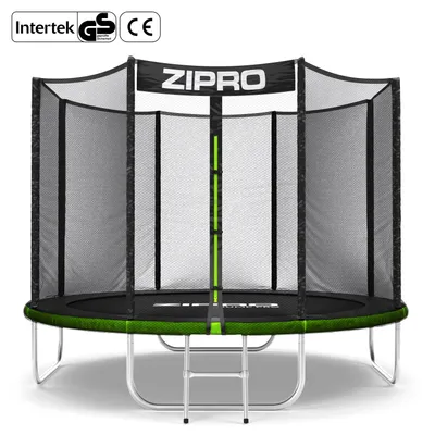 Produktbild von ZIPRO Trampolin Jump Pro Out | 8FT Ø 252 cm | Gartentrampolin Kindertrampolin Komplett-Set inkl. Außennetz, Leiter & Randabdeckung, Outdoor, Grün