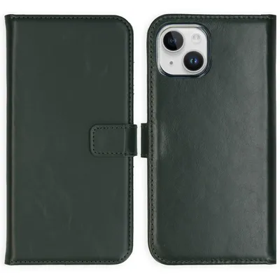 Obrázok produktu pre Selencia Originálne kožené puzdro na knihy pre Apple iPhone 15 Plus - Zelené