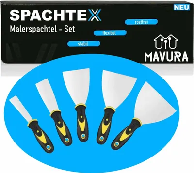 Produktbild von SPACHTEX sada špachtlí na tmel z nehrdzavejúcej ocele maliarska špachtľa na sadrokartónové dosky povrchová špachtľa
