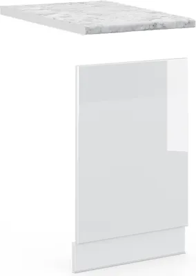 Produktbild von Frontblende Vicco Fame-Line Weiß Hochglanz 45 cm , AP Marmor, Model 46215