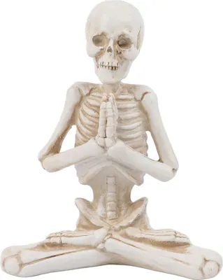 Immagine prodotto di Figure di scheletri, squisitamente intagliate, resistenti ai colori, decorazioni realistiche per Halloween, atmosfera spettrale, oggetti di scena per la meditazione in una casa infestata