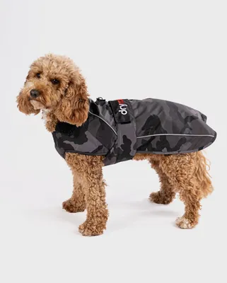 Produktbild von DRYROBE Dog Coat Hundemantel Schwarz Camo S