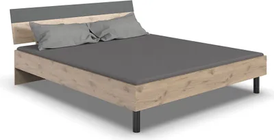 Produktbild von Doppelbett Liegefläche 180x200 cm BRADFORD-43 Eiche mit graphit