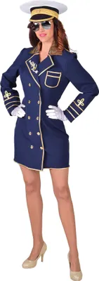 Image de Costume de capitaine femme bleu marine (robe) XL