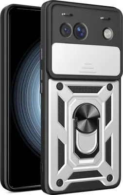 Produktbild von Hülle für Google Pixel 9 /Pixel 9 Pro Magnetische Ring Ständer Halter Dia Kameraschutz TPU Bumper Silikon Schutzhülle Silber