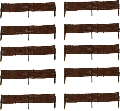 Zdjęcie produktu dla Ogrodzenia Wiklinowe Palisada Wiklinowa Zestaw 10 sztuk 100x20 cm, Rabatka Ogrodowa, Obrzeże Trawnika, Naturalny Płotek Wiklinowy, Ręcznie Robiony