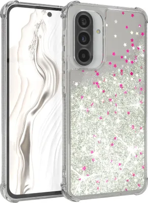 Produktbild von EAZY CASE - Glitzer Hülle kompatibel mit Samsung Galaxy A56 Glitzer Schutzhülle, Soft Case, Backcover Transparent mit Motiv