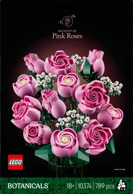 Produktbild von Lego Botanicals 10374 Strauß Rosa Rosen-Dekoratives Set 789 Teile 32 cm