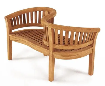 Produktbild von Teako Design Liebesbank Avellino Teak Massivholz Wetterfest 150x55 cm