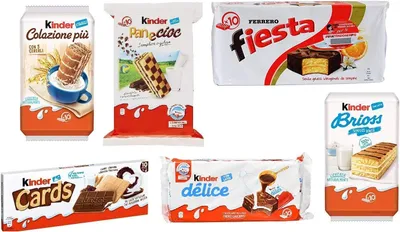 Produktbild von Testpaket Kinder Ferrero Brioss Colazione più Panecioc Delice Snack Karten Fiesta