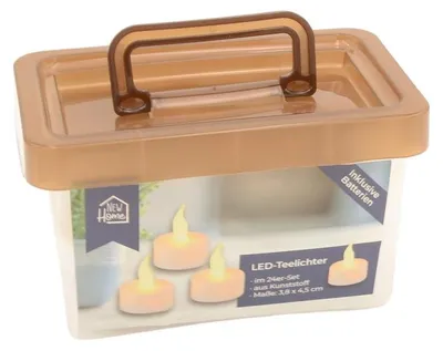 Produktbild von LED-Teelichter-Box 24er Set flackerndes Licht Kerzenlicht Deko Kerze