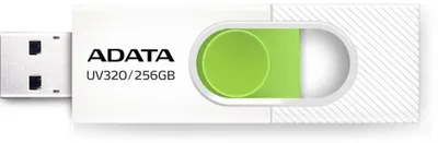 Zdjęcie produktu dla ADATA UV320, 256 GB, USB Typu-A, 3.2 Gen 1 (3.1 Gen 1), 100 MB/s, Łożysko tulejowe, Zielony, Biały