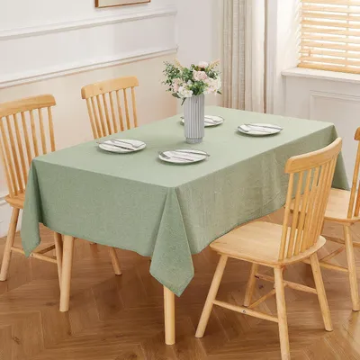 Zdjęcie produktu dla Ścierełka na stół, jasnoszara, imitacja lnu, 100% bawełna, 140x200 cm, prostokątna