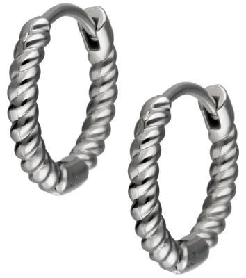 Produktbild von Wildcat Ohrringe - Twisted Little Hoops Pairs 10 mm - Silber - Chirurgenstahl 316L - wasserfest, langlebig, hautverträglich, Silber