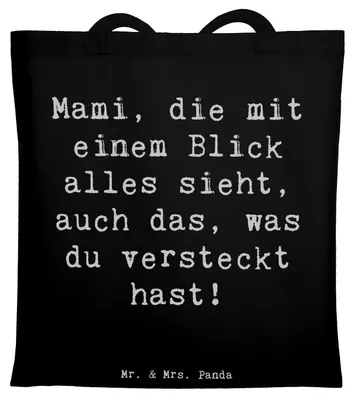 Produktbild von Mr. & Mrs. Panda canvas tasche Spruch Mami Superkraft - Schwarz - Geschenk, Familie, Fürsorge, dokumententasche, Shopping, Liebe, Aufmerksamkeit, Überwachung, Freude, Mom