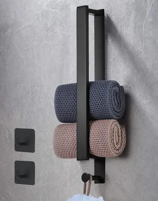 Produktbild von Handtuchstange Ohne Bohren Handtuchhalter Selbstklebend für Bad mit 2 Handtuchhaken 40cm Rostfreier Edelstahl,Bath Towel Holder,für Badezimmer & Küche