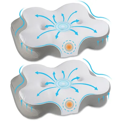 Produktbild von 2 Stück Schönheitskissen Nackenstützkissen, Kopfkissen Memory Foam, Kissen Seitenschläferkissen Kissen für Seiten Rücken & Bauchschläfer
