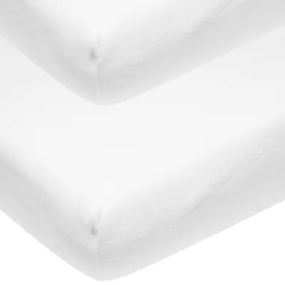 Produktbild von Meyco Jersey Spannbetttuch 50 x 90 cm Weiß 2 Stück