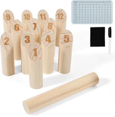 Obrázek produktu pro TolleTour Kubb házení 15dílná hra Vikingové hra louka hra dřevo trávník šachy čísla hry zahrada