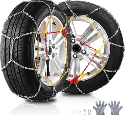 Obrázok produktu pre VEVOR snehové reťaze núdzové trakčné reťaze na pneumatiky z mangánom legovanej ocele, 2 ks pre osobné vozidlá pickupy SUV nákladné vozidlá snehové reťaze na pneumatiky 225/70-15, 235/60-16, 235/50-18, 245/45-18, 245/45-17
